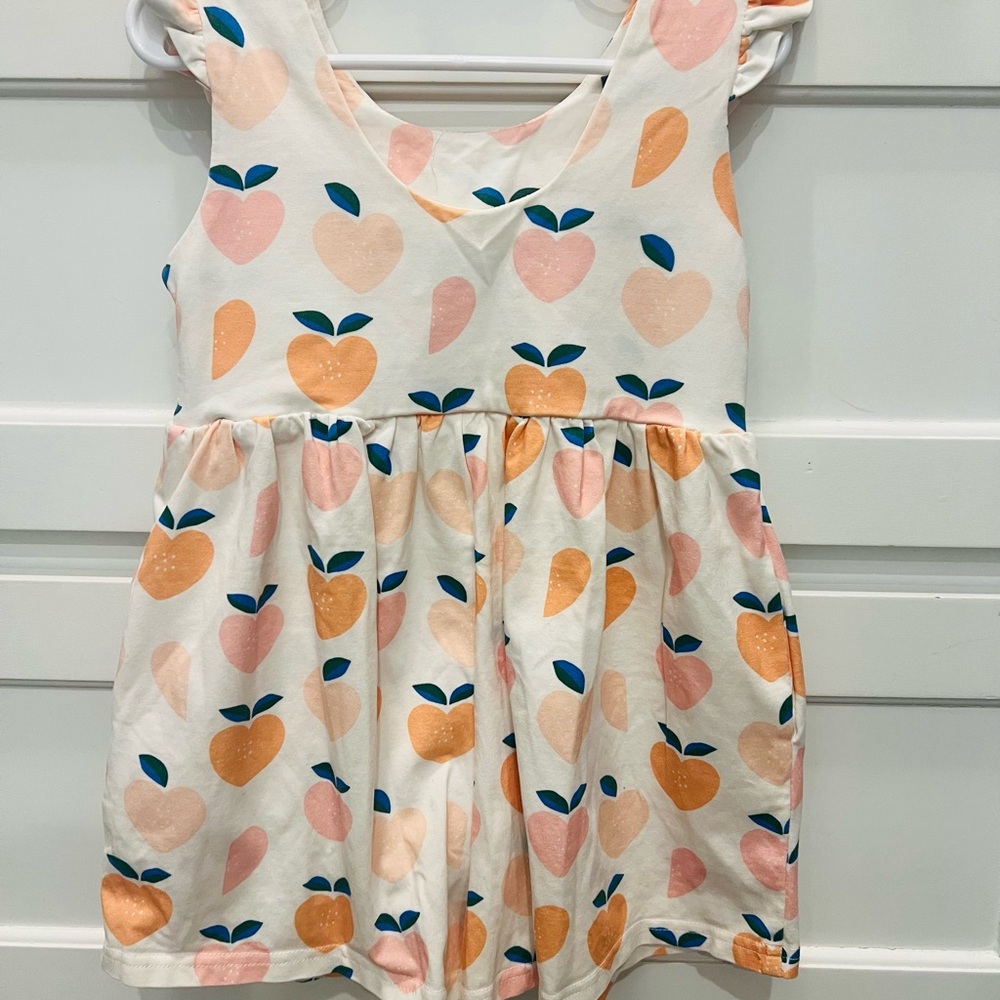 Peach Print Sleeveless Romper - Picture 2 of 3